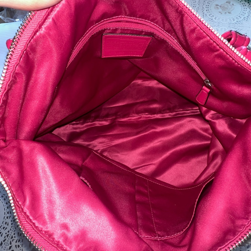 Coach Pink and Cream Signature Shoulder Bag - Picture 9 of 12